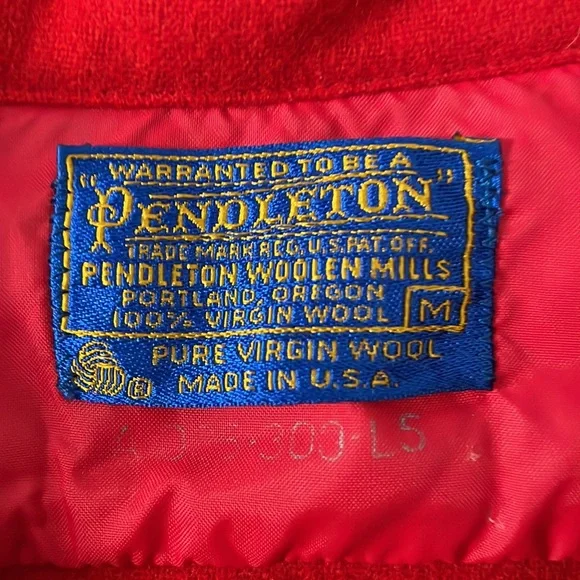 Vintage Medium Pendleton 100% Wool Red Long Sleeve Shirt Made in USA